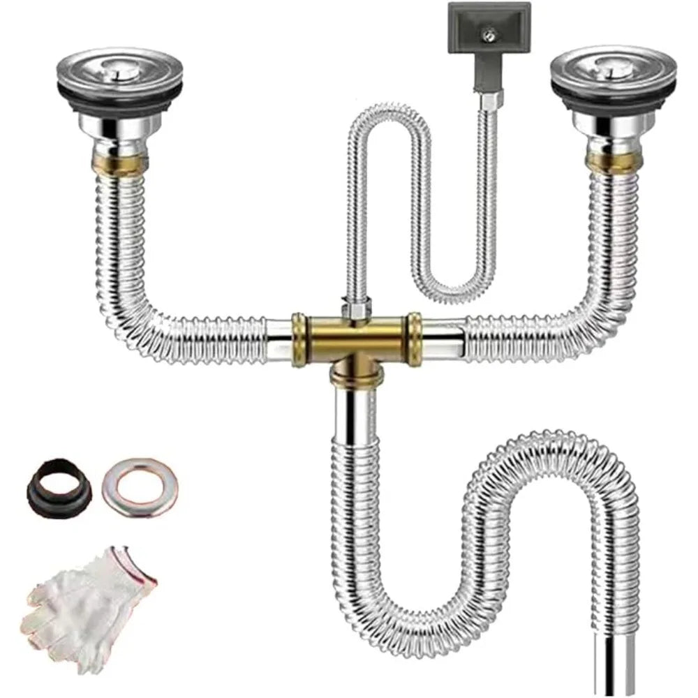 Kitchen Sink Drain Pipe Anti Rat Bite Stainless Steel Sink Strainer Deodorant Wash Basin Sewer Drainer Bathroom Accessories Oasis Select