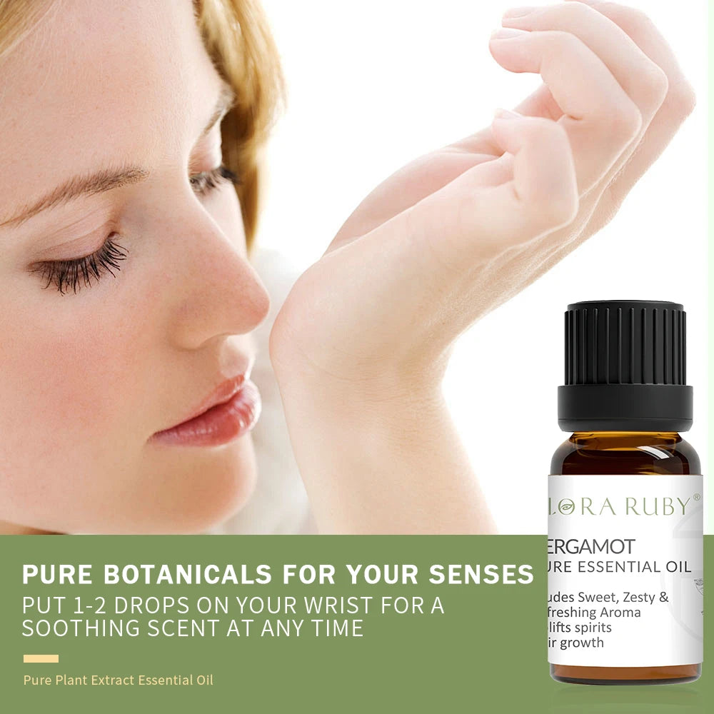 10ml Pure Natural Plant Essential Oil Lavender Jasmine Eucalyptus Rosemary， For Diffuser，Humidifier，Candle Making Oasis Select