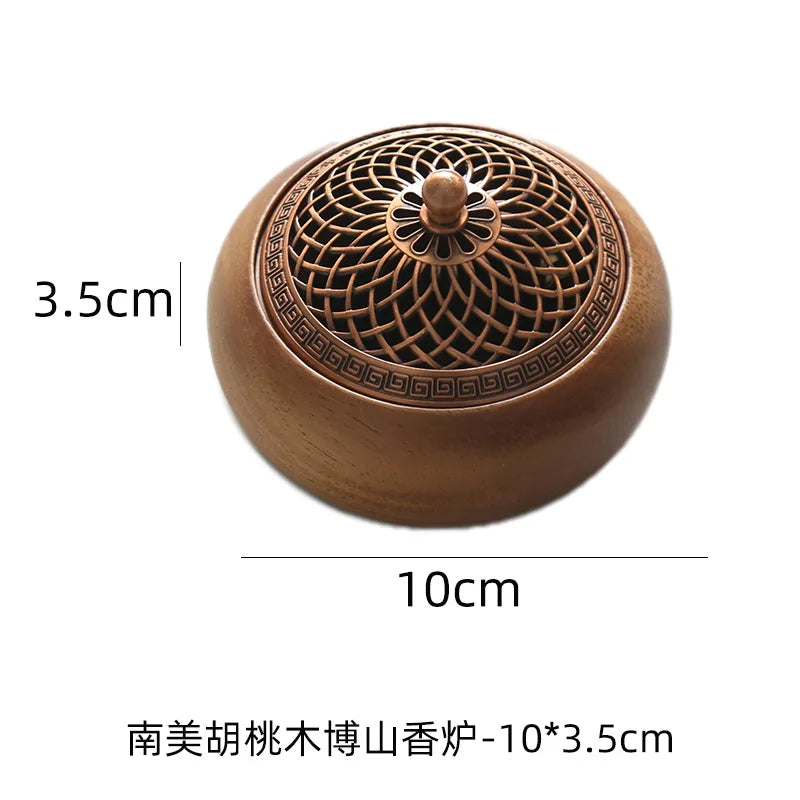 Walnut Wood Solid Wood Incense Burner Chinese-style Retro Household Incense Burner Base Creative Sinking Incense Burner Oasis Select A