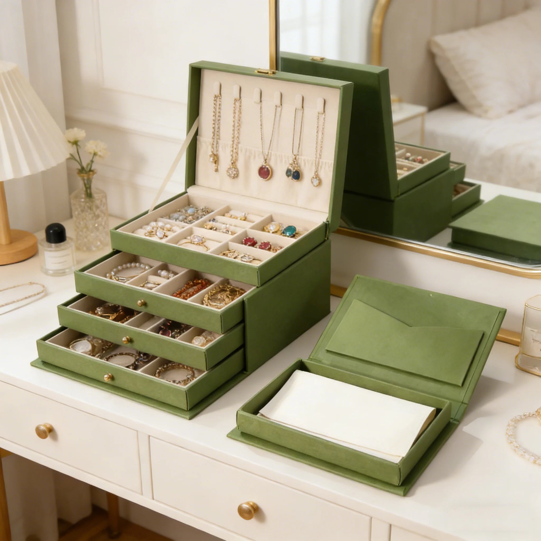 Magnetic Flip Jewelry Box | Embossed Gold Foil Gift Box