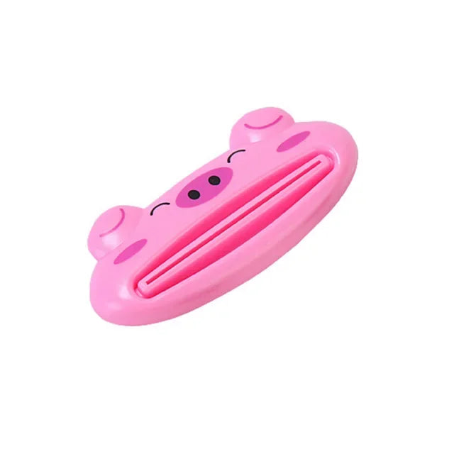 Cartoon Frog Toothpaste Squeezer Device Dispenser Holder Bathroom Toothbrush Holder Organizer Facial Cleanser Squeezer Press Oasis Select Pink pig