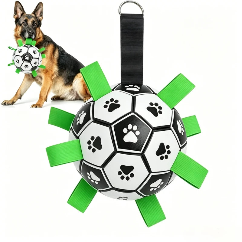 Interactive Dog Soccer Ball, Bite Resistant Pet Football for Small Dogs & Puppies, Squeaky Training Toy for Indoor Outdoor Play Oasis Select