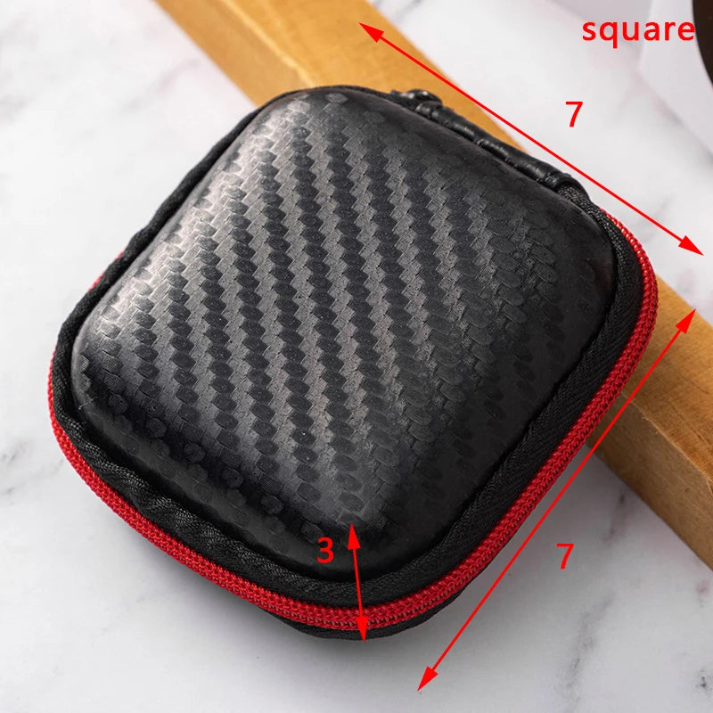 Artificial Leather Earphone Charger Case Data Cable U Disk Organizer Portable Mini 3C Hard Shell Digital Gadgets Storage Bag Oasis Select 7x7x3