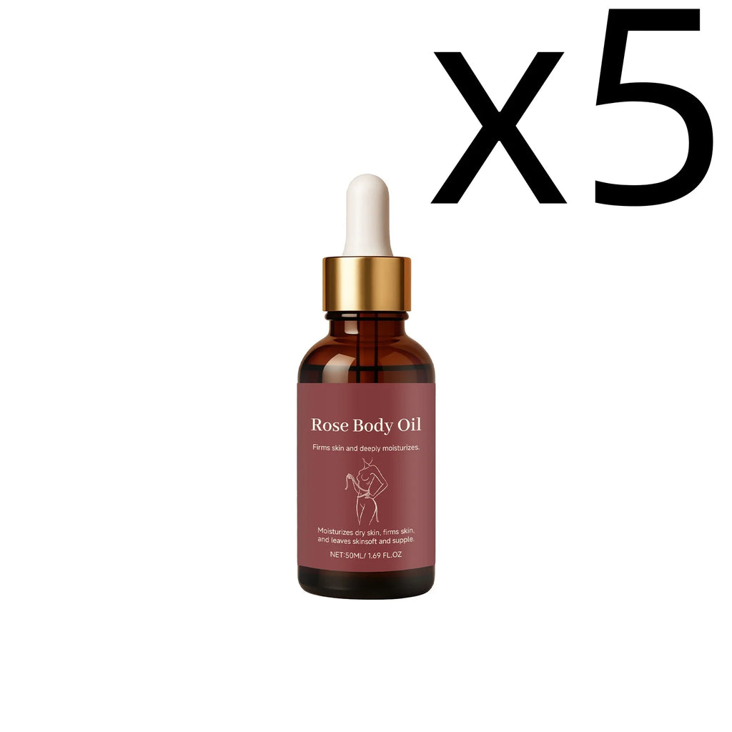Rose Body Essential Oil Smoothing Skins Improving Skin State Deeply Nourishing Lasting Moisturizing Flower Fragrance Body Serum Oasis Select 50ml X 5PCS