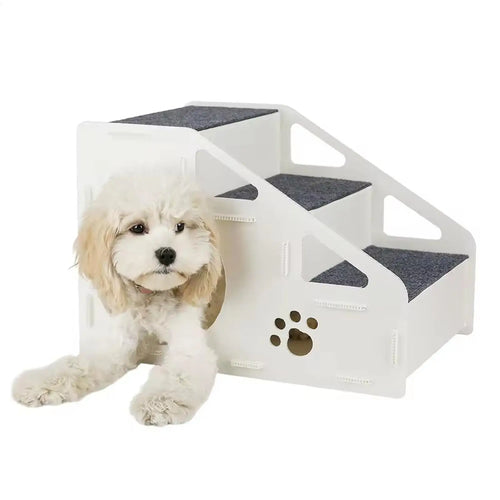 2 In 1 Foldable Non-Slip Ramp Dog Stairs Small Puppy Ladder House for Home Living Room Indoor Bedroom Dogs Puppy Cats Kitten Oasis Select