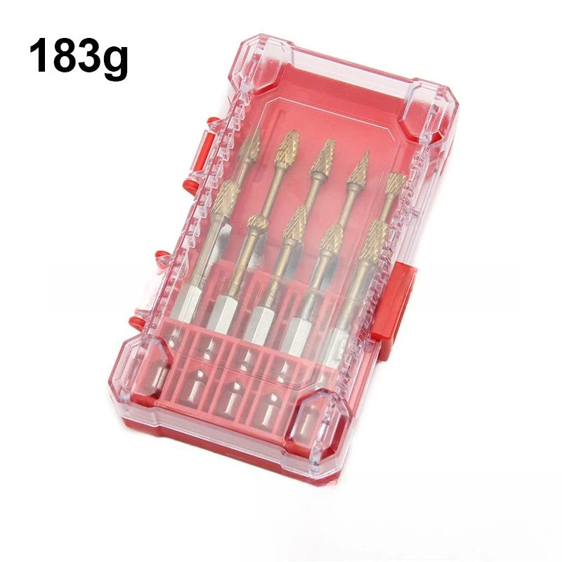 JUSTINLAU 10PCS Hard Alloy Tungsten Steel Grinding Head Rotary File Woodworking Milling Cutter Electric Grinding Polishing Tool Oasis Select