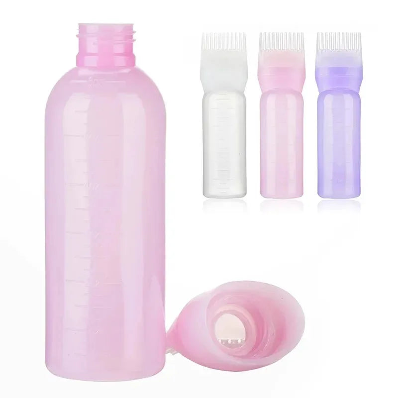 1/2/3Pcs Multicolor Plastic Hair Dye Refillable Bottle Applicator Comb Dispensing Salon Hair Coloring Hairdressing Styling Tool Oasis Select