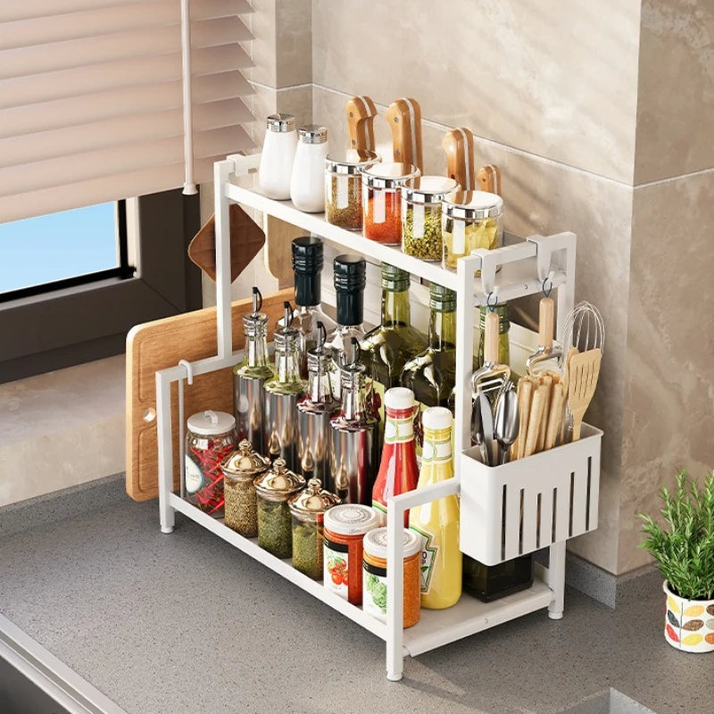 Kitchen seasoning rack Multifunctional countertop seasoning jar Chopsticks cartridge Knife holder Cutting board rack Kitchenware Oasis Select