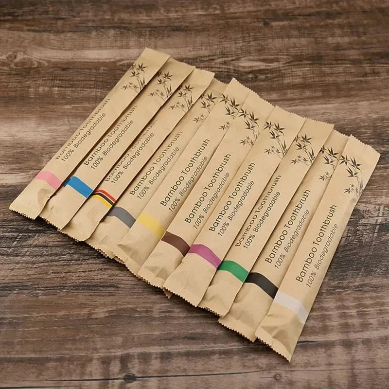 10/20pcs Soft Toothbrush Bristles Bamboo Toothbrush Eco Friendly Childrens Toothbrushes Biodegradable Oral Care Tooth Brush Oasis Select