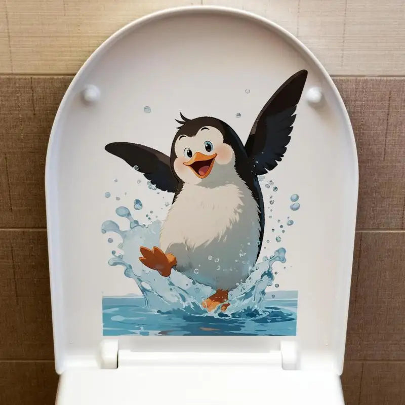 Cute Penguin Waterproof PVC Wall & Bathroom Decal Sticker