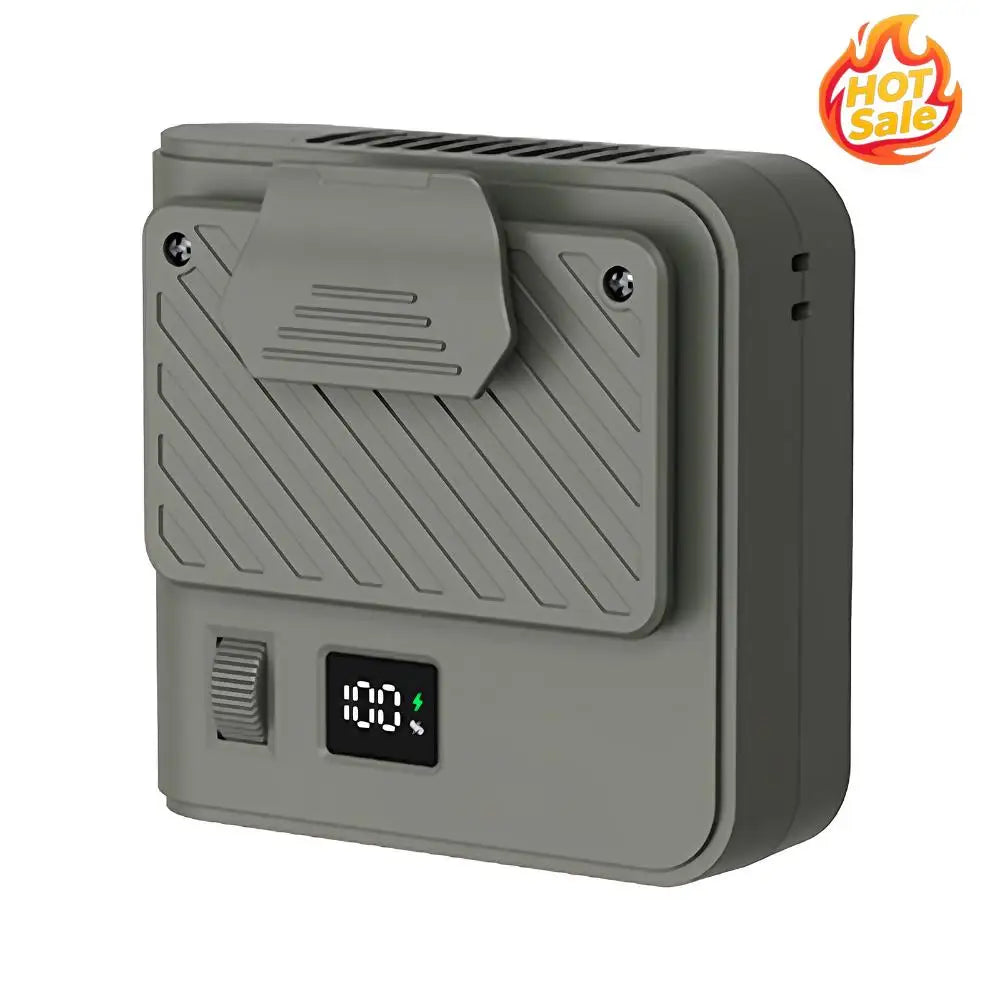 Wearable Belt Personal Fan LED Digital Display Outdoor Portable Bladeless Fan 9500RPM for Summer Camping Hiking Fishing Oasis Select