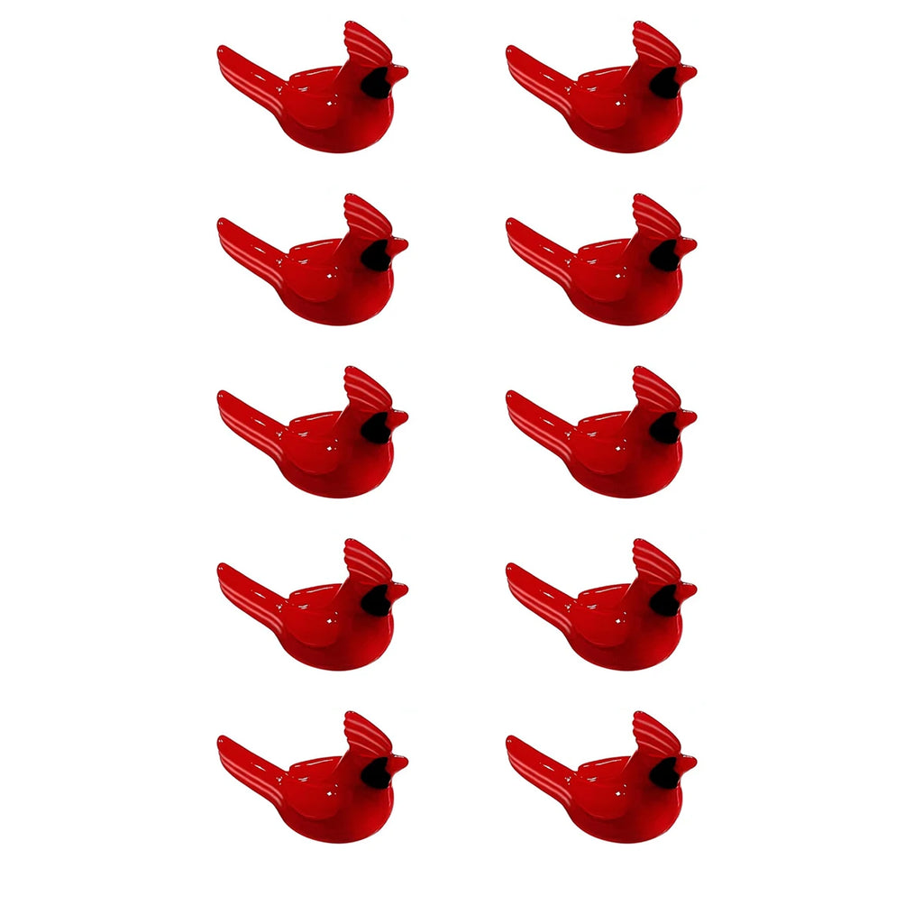 5/10/20 PCS Mini Red Cardinal Bird Figurine – Resin Ornament for Fairy Garden, Dollhouse, Cake Decor & Memorial Home Decoration Oasis Select 10pcs