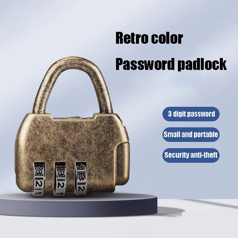 Alloy Zine Password Locks Vintage Antique Chinese Old Style Jewelry Chest Box Code Password Lock Padlock Small Oasis Select