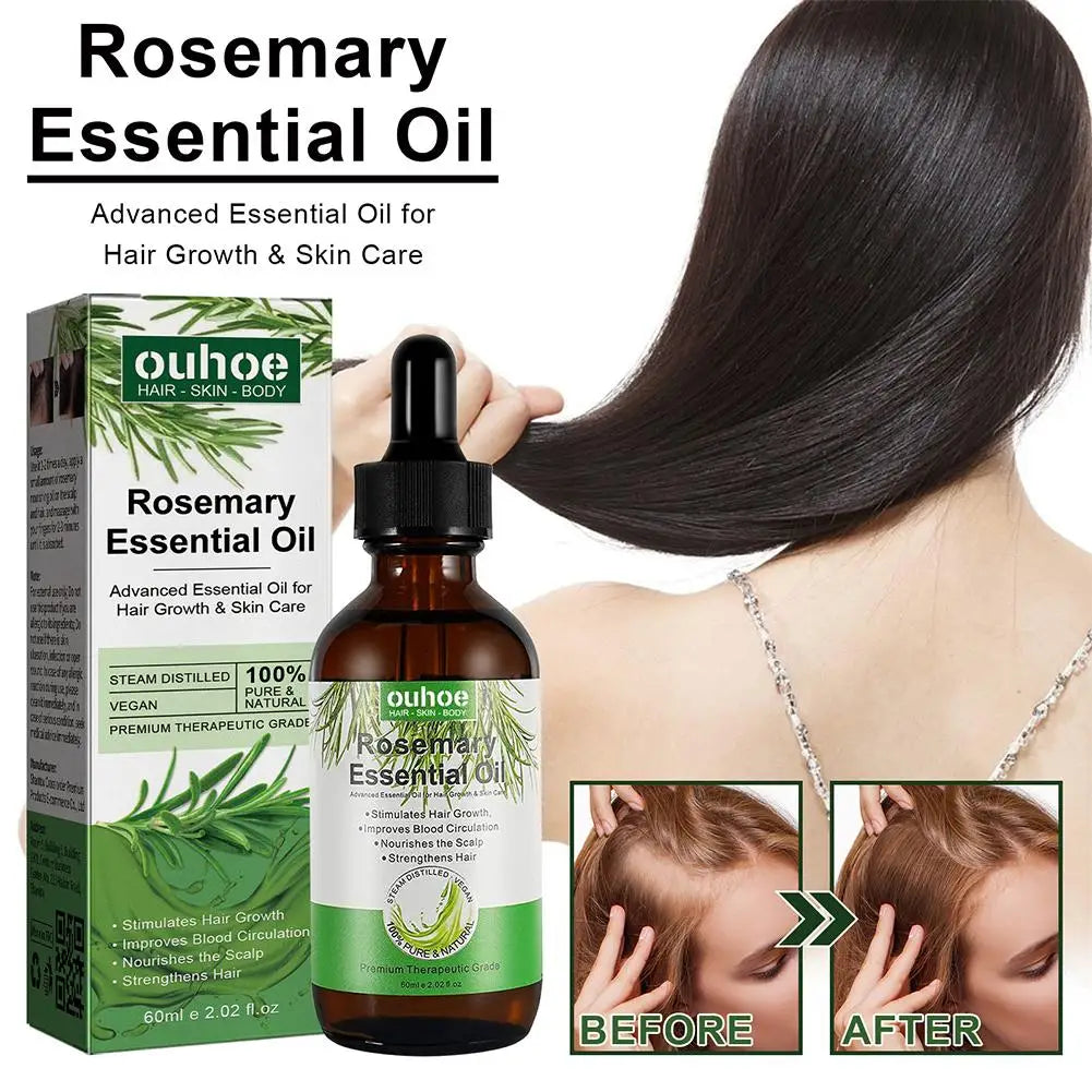 Rosemary Essential Oil with Dropper, 1/3PCS Rosemary Oil for Hair Growth, Hair Strengthening, Nourishing & Volumizing Refreshing Oasis Select