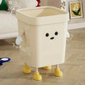 1pc Creative Cute Large Trash Can, Lidless Rectangular Plastic Trash Can for Kitchen, Living Room, Bathroom (Includes Adhesive) Oasis Select Light Yellow S