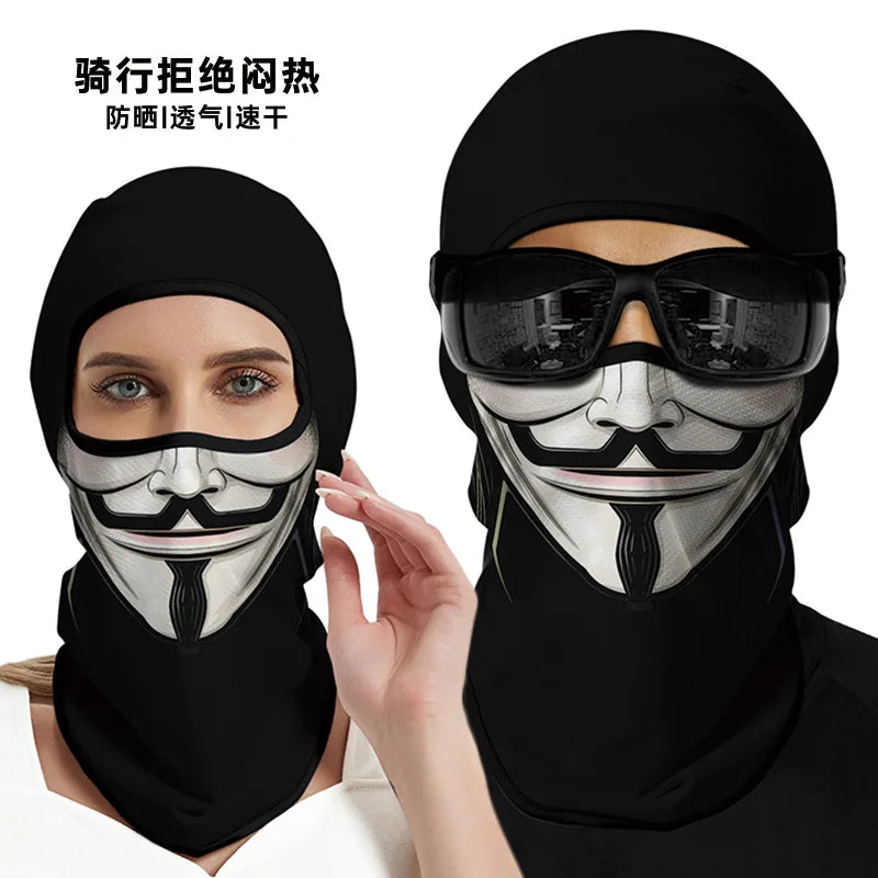 3D Funny Mask Motorcycle Face Cover Ski Mask Joker Skull Balaclava Headgear Outdoor Hiking Camping Neck Gaiter Bandana Scarf Men Oasis Select YELLOW