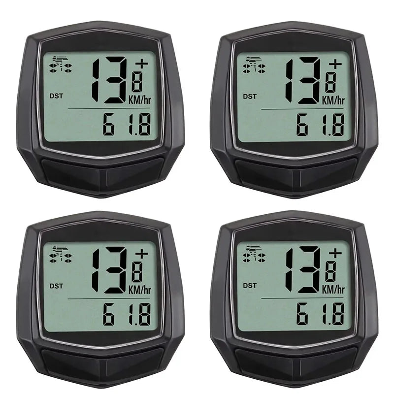 1-5pcs Bicycle Speedometer, Multifunctional Waterproof Stopwatch, MTB Odometer, Speedometer, Bicycle Accessories Oasis Select Black-4Pcs