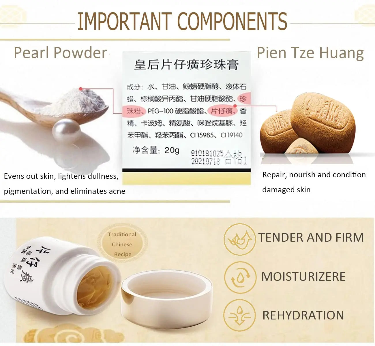 Pien Tze Huang Pearl Cream – Firming Face Moisturizer