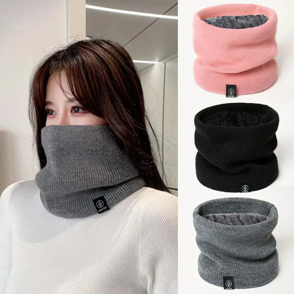 Knitted Solid Color Scarves Warm Thickened Neck Scarfs Ski Face Mask Tube Circle Scarf for Skiing Hiking C ycling Neck Warmer Oasis Select