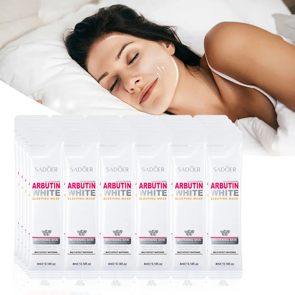SADOER Rice Raw Pulp Sleeping Face Mask 30pc – Anti-Aging Sleeping Face Mask Oasis Select Arbutin 30pcs