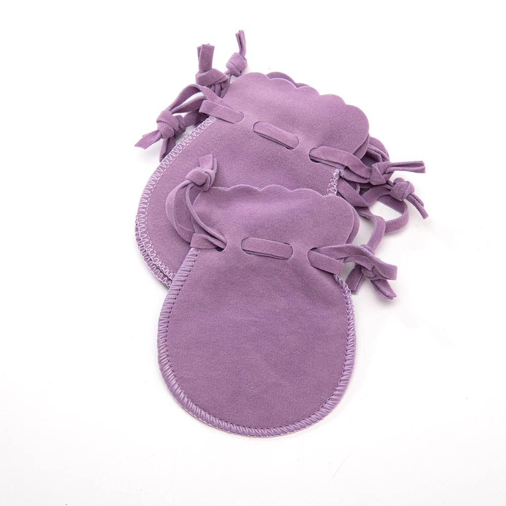 10pcs Small Velvet Jewelry Pouch Drawstring Bags for Gifts Ring Earrings Candy Display Storage Business Selling Packaging Supply Oasis Select purple 9X12cm