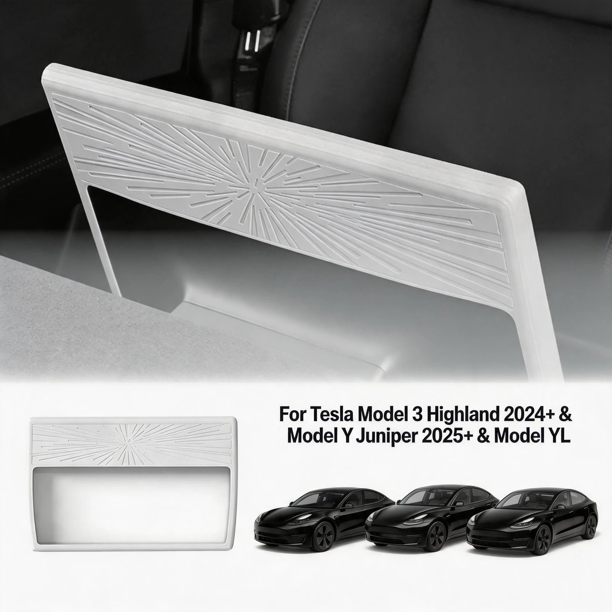 Durable Perfect Fit for Tesla Model 3 Highland 2024+ Model Y Juniper 2025+ Model YL Screen Frame Strip White Edge Protector Oasis Select WHITE