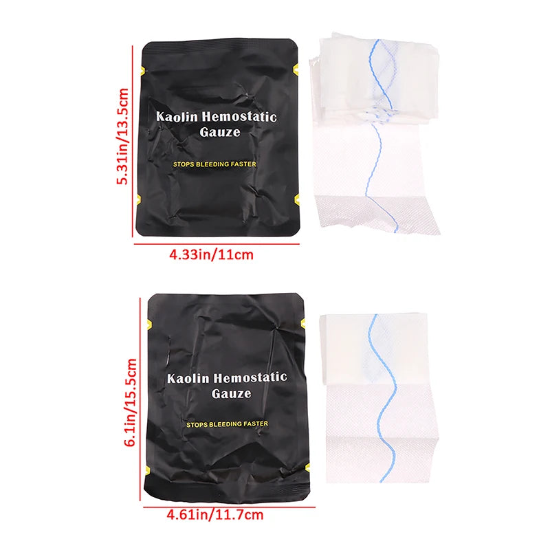 Kaolin Gauze Combat Hemostatic Outdoor Emergency Trauma Z-Fold Soluble For First Aid Kit Medical Wound Dressing Oasis Select