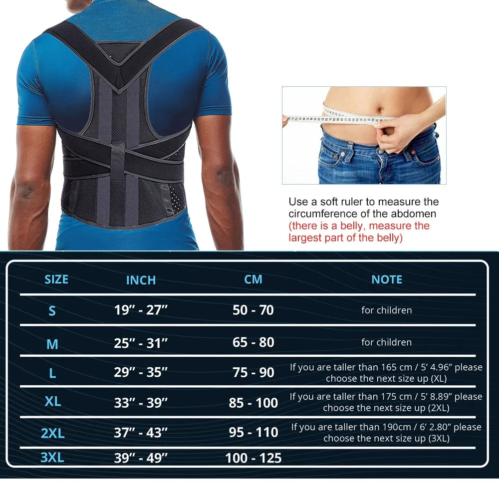 Back Brace Posture Corrector for Men Women Back Lumbar Shoulder Posture Support Pain Relief Muscle Memory Support Straightener Oasis Select