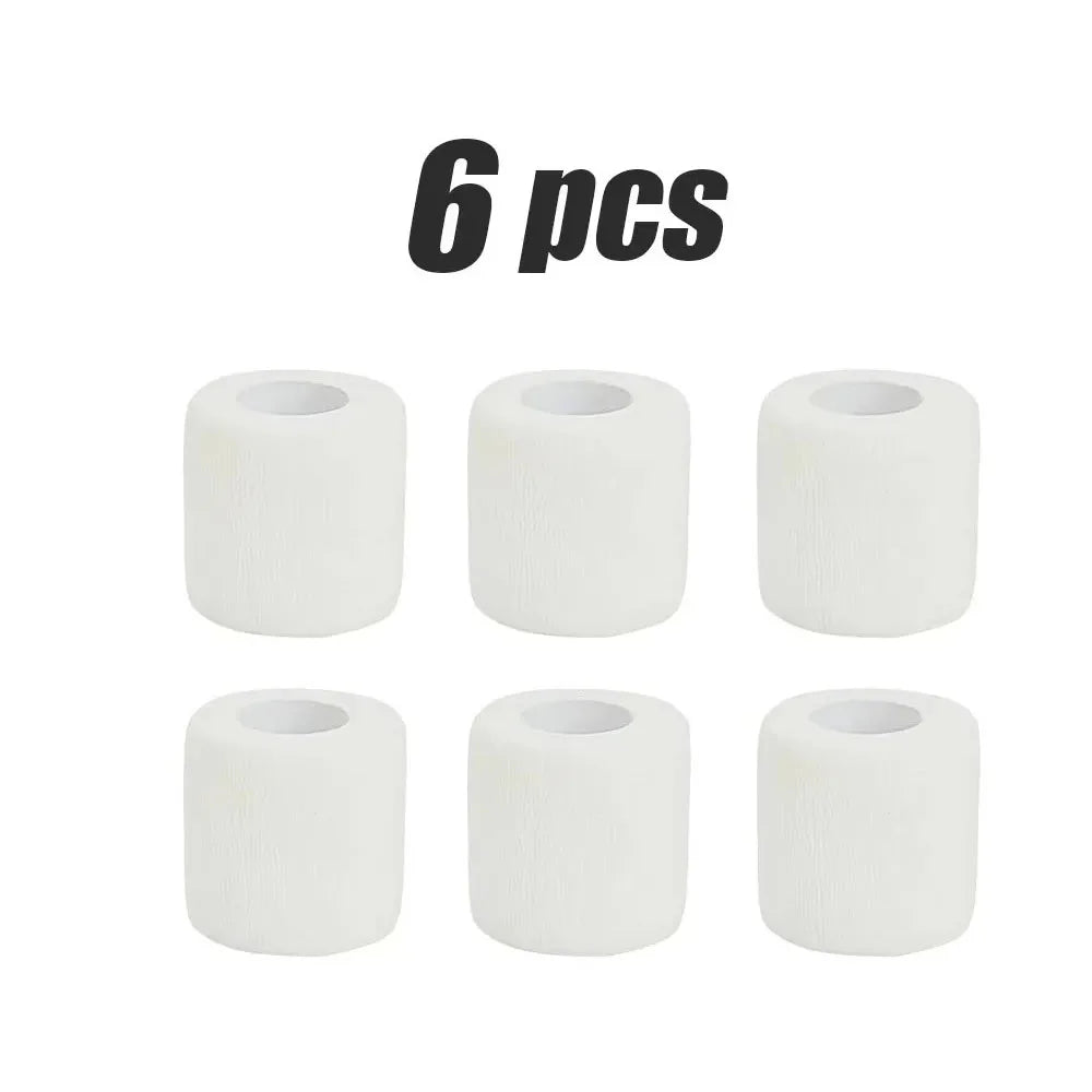 6pcs 5/7.5cm Hot SaleColorful Sport Self Adhesive Elastic Bandage Elastoplast For Knee Support Pads Finger Ankle Palm Shoulder Oasis Select 6pcs-white 7.5cmx4.8m