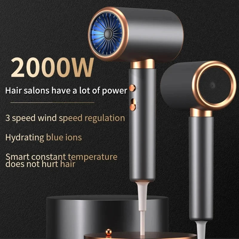 URGGU 2000W Professional Ionic Hair Dryer | 5-Speed Hot & Cold