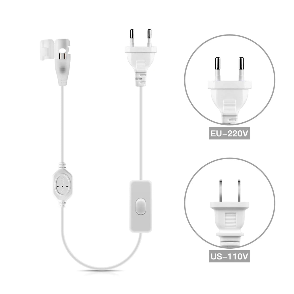 Power Plug with ON/OFF Switch For 220V 110V COB LED Strip Light,Free Soldering EU/US Power Plug Cable LED Light Accessory Oasis Select