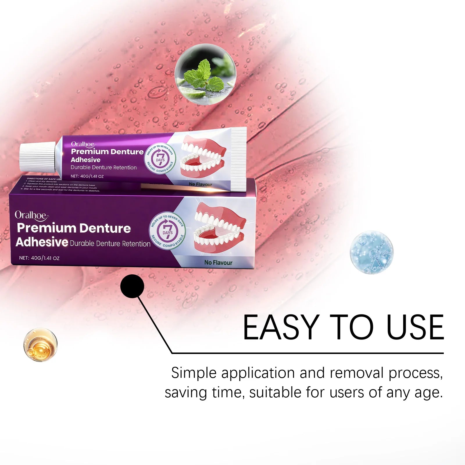 Oralhoe Denture Adhesive Cream – Strong Hold & Comfort Denture Adhesive Cream Oasis Select
