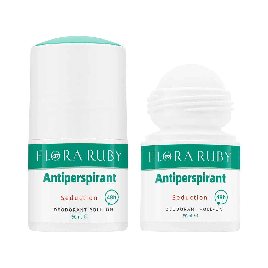 Flora Ruby deodorant rool on, 24-hour anti sweat and deodorizing, long-lasting freshness, easy to carry Oasis Select Seduction