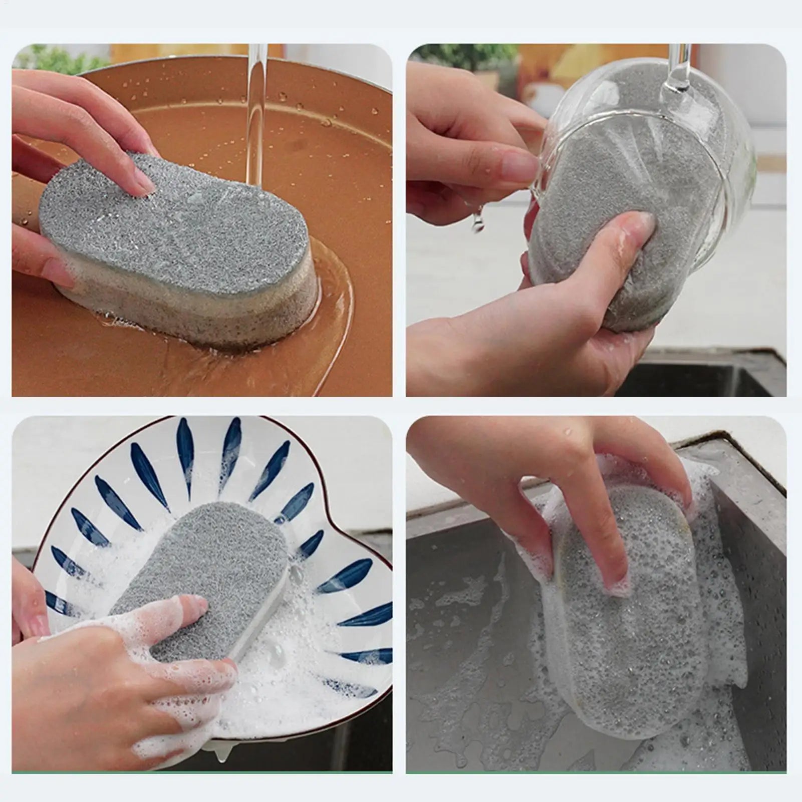 Dish Sponges Kitchen 3-Pieces Household Wash Scouring Pads Household Sponges 3-Pieces Household Scouring Pads Wash Scrub Sponges Oasis Select