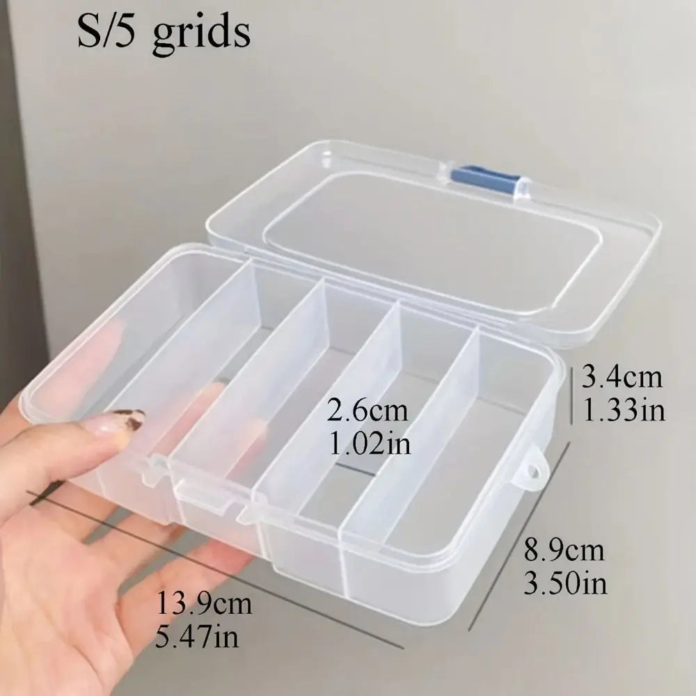 2pcs Durable Hair Clips Storage Box Clear Plastic Jewelry Organizer Household Travel Dust Proof Supplies With Dust Proof Lid Oasis Select