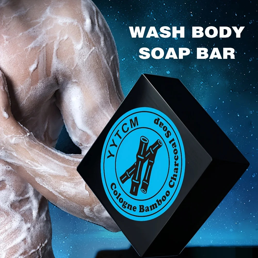 Men's Bamboo Charcoal Soap – Deep Cleansing Face & Body Bar 65g Charcoal Bar Soap Oasis Select