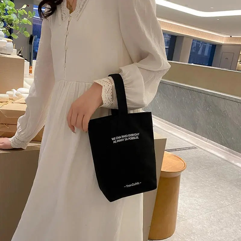 Simple Casual Handbags Canvas Shoulder Crossbody Bags Large Capacity Shopper Bag Letters Shoulder Crossbody Bags Purse Oasis Select