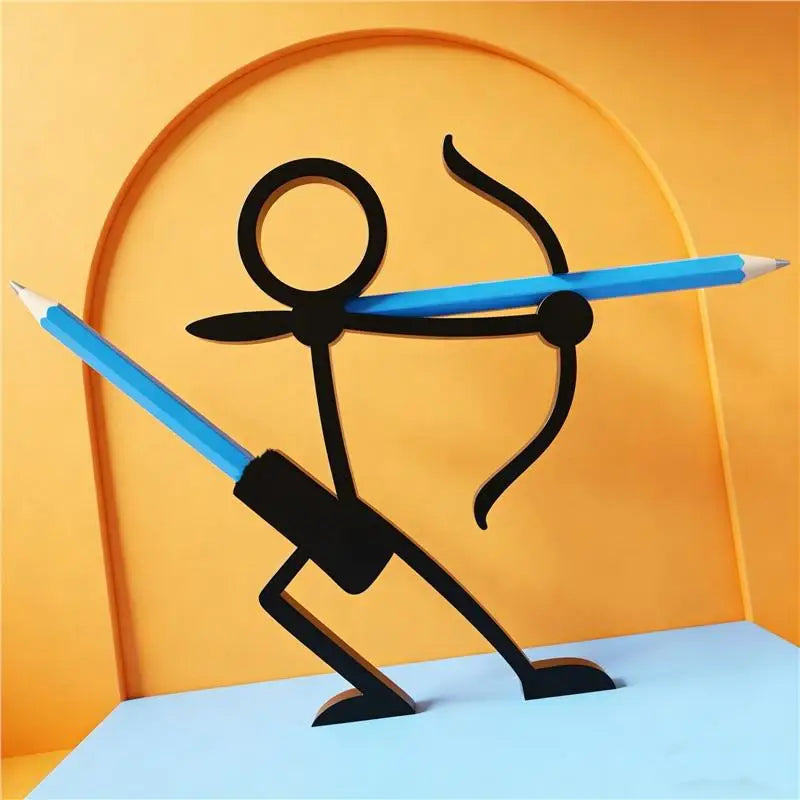 Creative 3D Printed Stick Figure Pencil Holders Pen Stands Pen Pots Desktop Ornaments Office School Supplies Stationery Gift Oasis Select A1