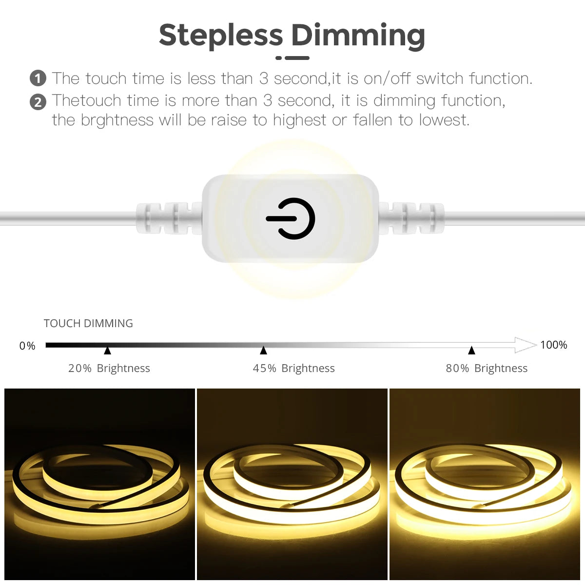 5V USB COB LED Neon Strip Lights 1-5M Waterproof Flexible Neon Tape for Bathroom Cabinet Home Decor Room TV Backlight Oasis Select