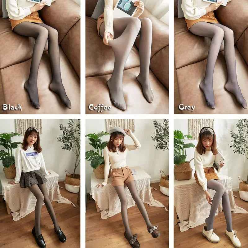 Insulated Tights Women Warm Tights for Winter Leg Warmers Thermo Pantyhose Women's Warm Fleece Lined Tights Thermal Stockings Oasis Select