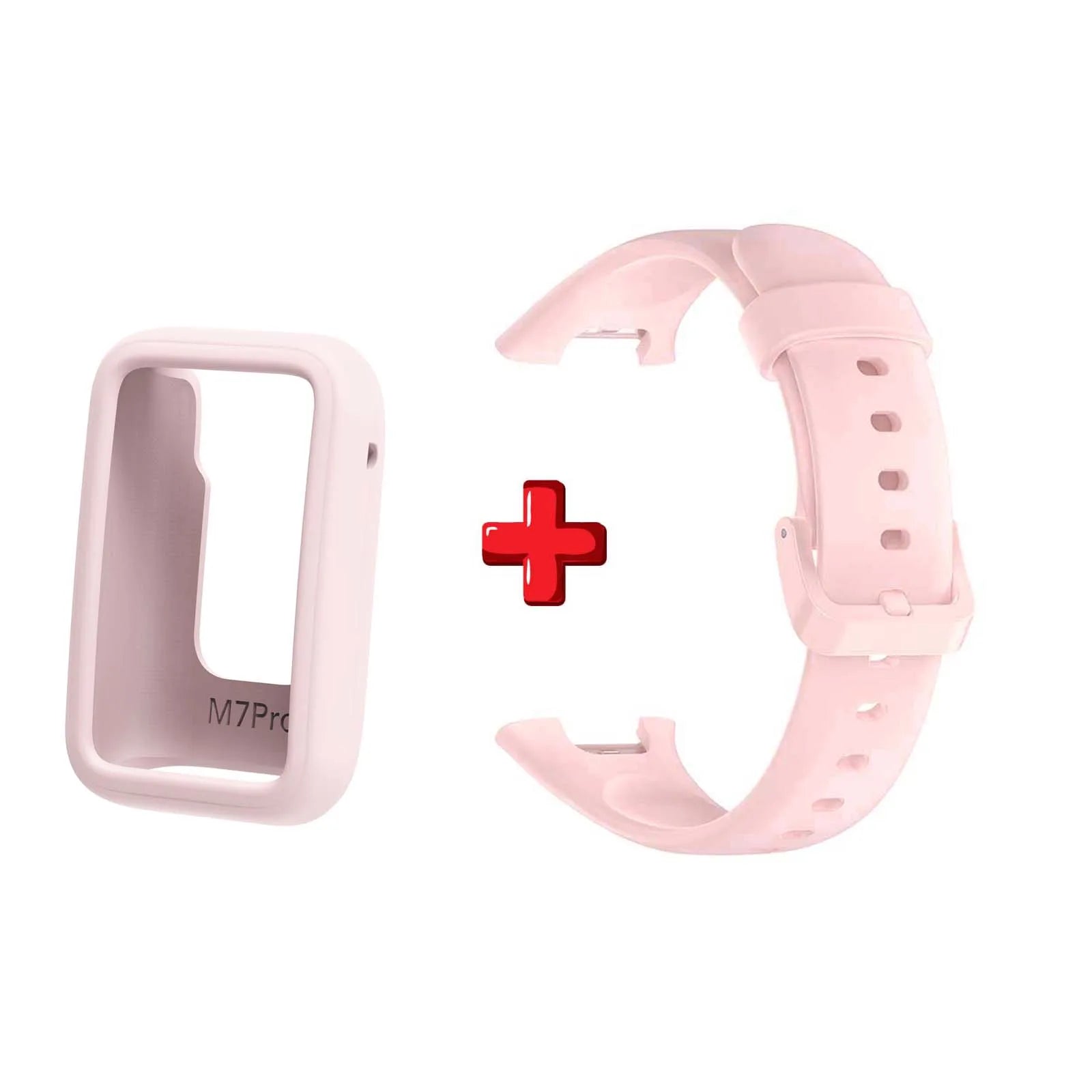 Silicone Strap & Cover for Xiaomi Mi Band 7 Pro | Soft & Slim Smart Band Strap Oasis Select Pink
