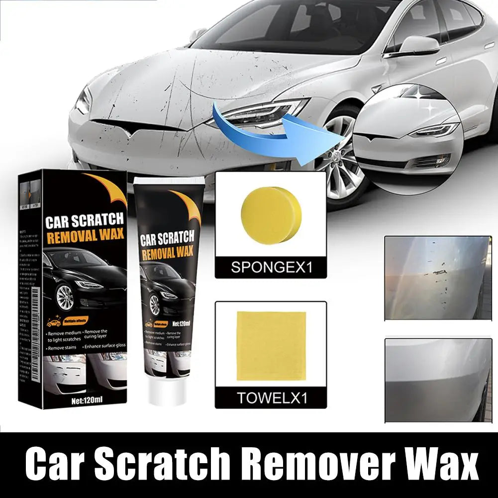 Car Scratch Repair Wax with Sponge Paint Care Polishing Anti-Scratch Protection Swirl Remover Multi-Purpose Maintenance Wax Oasis Select
