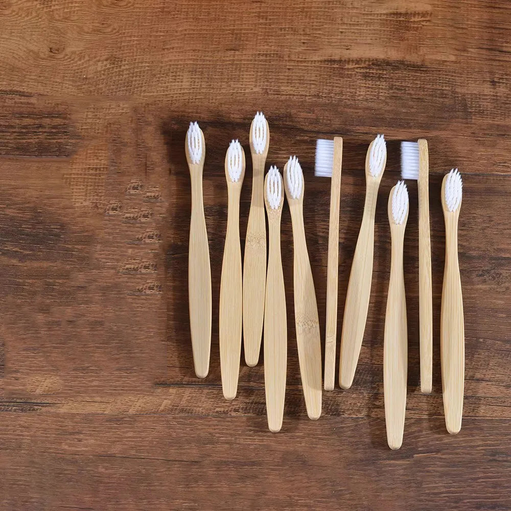 10 Soft Toothbrush Bristles Bamboo Eco Friendly Childrens