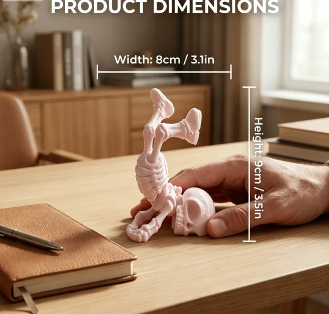 Handstand Playful Bone Miniature Figurines 3D Printing Micro Home Decor Ornament for Home Bookshelf Bedroom & Study Desktop Gift Oasis Select Inverted Skeleton 5 9x8.9x4.3cm