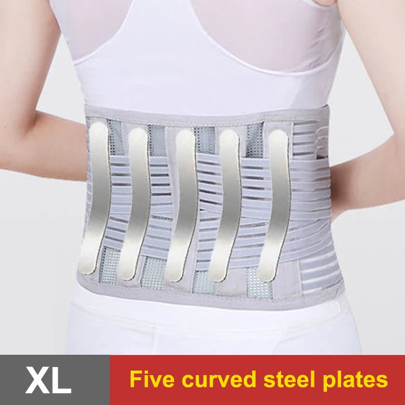 Breathable Lumbar Support Belt with 5 Stays | Men & Women Lumbar Support Belt Oasis Select 3 Gray