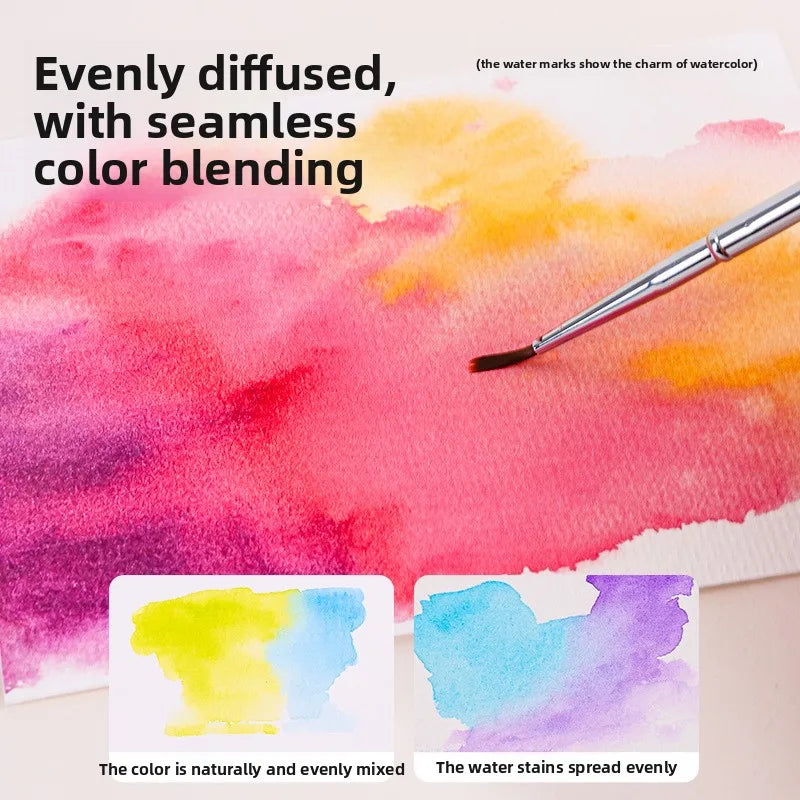 Travel Sketching Painting Kit Tool Watercolor Pigments Art Suppies 16Colors Mini Portable Solid Watercolor Paint Set with Brush Oasis Select