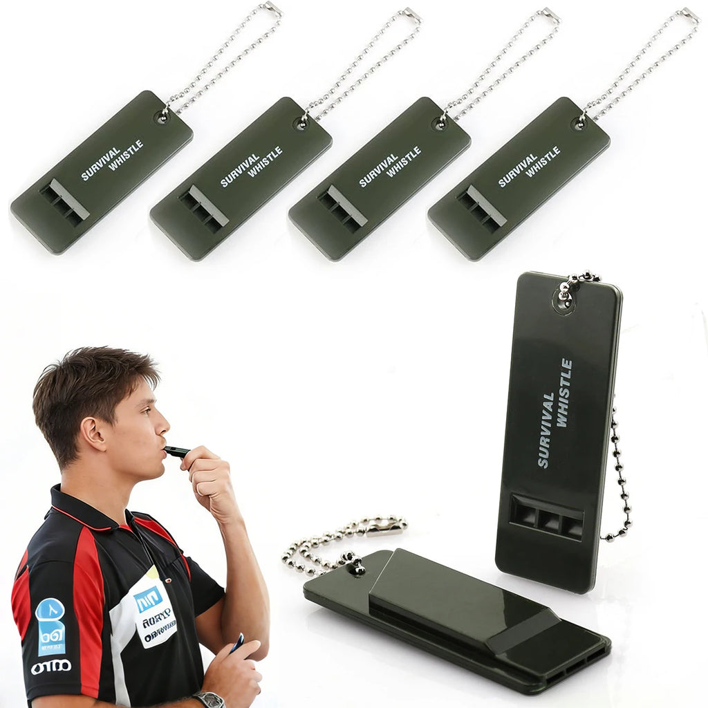 1/3/6PCS Loud Emergency Whistle Plastic Survival Whistle for Hiking Self Defense Flat Keychain Safety Alert Rescue Gear Oasis Select