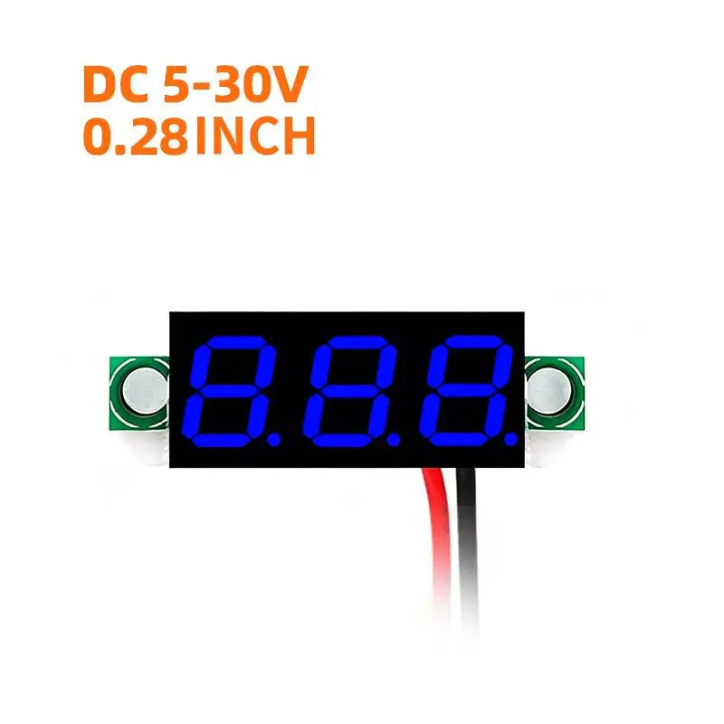 DC 5–30V Mini LED Digital Voltmeter | 0.28" Panel Voltage Meter