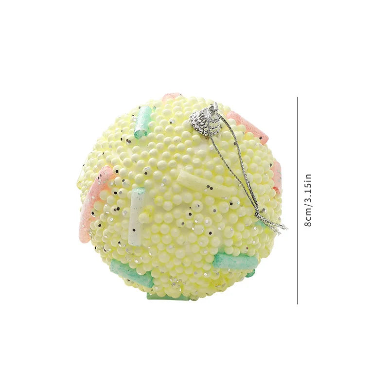 Macaron Christmas Ball Ornament – Colorful Shatterproof Decor Christmas Ornament Oasis Select B