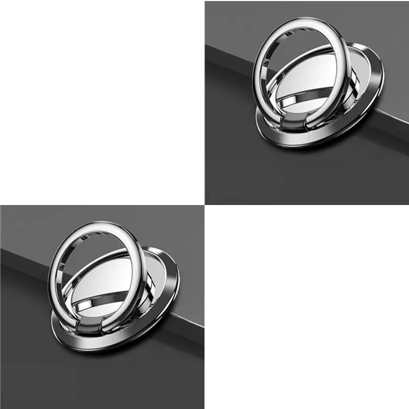 1/2/3pcs Luxury Finger Ring Holder Stand Grip 360 Rotating For Mobile Phone Car Magnetic Mount Phone Back Sticker Pad Unniversal Oasis Select 2pcs silver